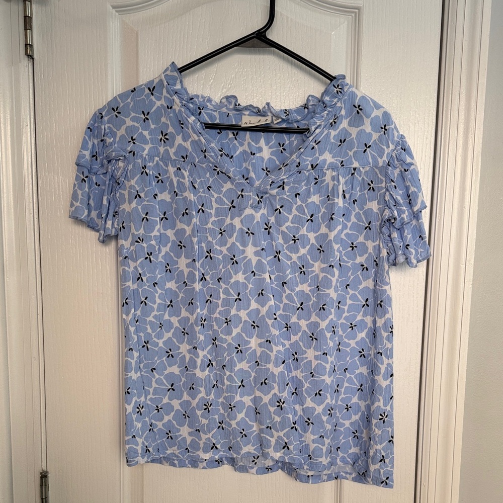 Wonderly Light Blue Floral Blouse